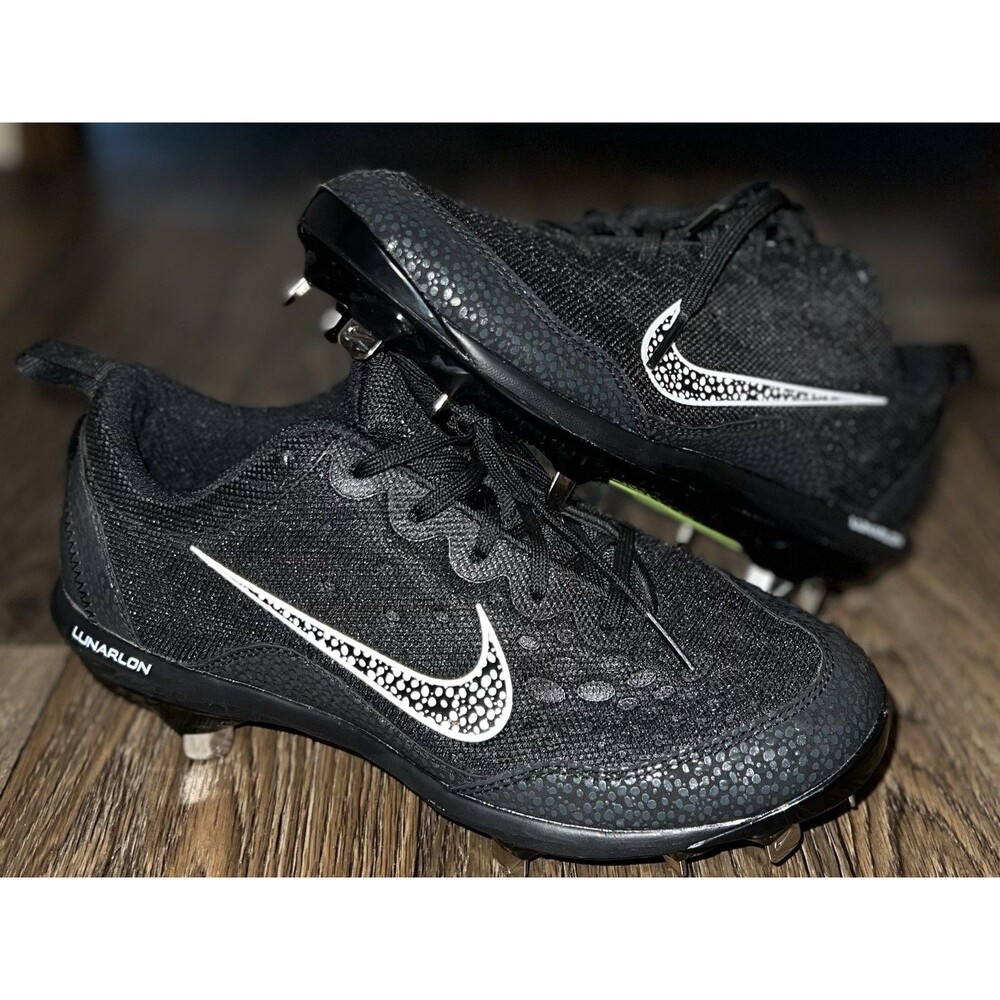 Women's Nike Lunar Hyperdiamond 2 Pro Softball Shoes Cleats, Black White Sz 8US